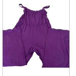Anthony Originals szP2X purple adjustable button strap full length romper EUC